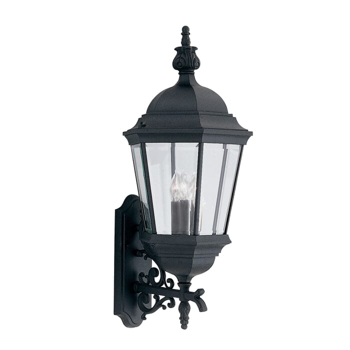 Builder Cast Aluminum 3-Light Wall Lantern in Black Builder Cast Aluminum 3-Light Wall Lantern in Black