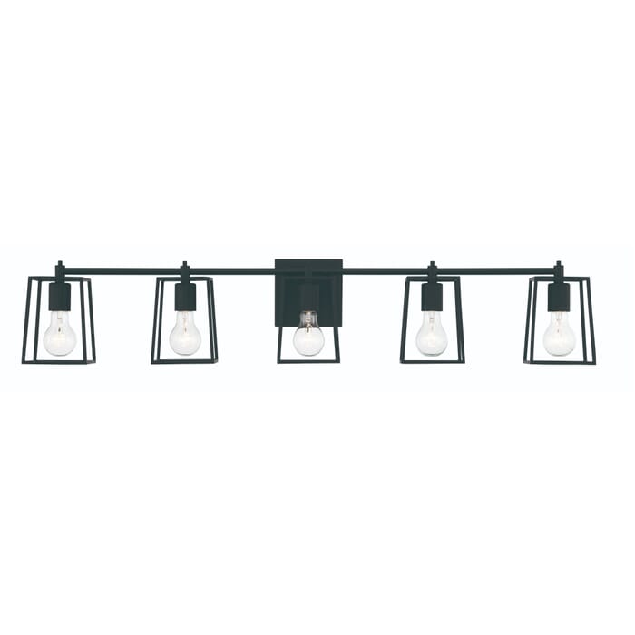Craftmade Dunn 5-Light Bathroom Vanity Light in Flat Black Craftmade Dunn 5-Light Bathroom Vanity Light in Flat Black