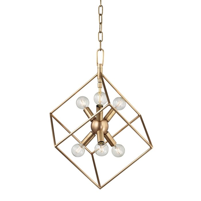 Hudson Valley Roundout 6-Light 21" Pendant Light in Aged Brass Hudson Valley Roundout 6-Light 21" Pendant Light in Aged Brass