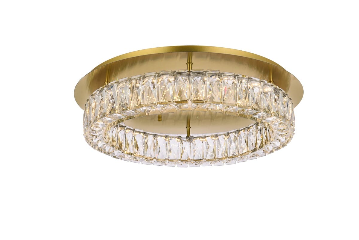 Monroe 1-Light LED Flush Mount in Gold