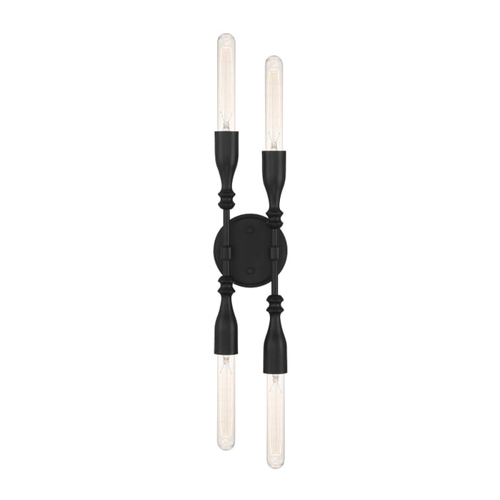 Louise 4-Light Bathroom Vanity Light in Matte Black Louise 4-Light Bathroom Vanity Light in Matte Black