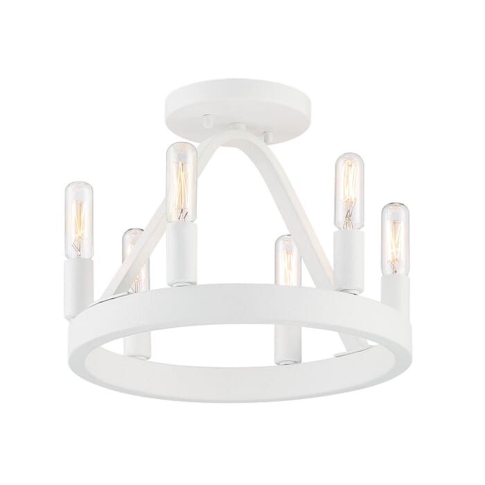 Carousel 6-Light Semi-Flush Mount in Matte White Carousel 6-Light Semi-Flush Mount in Matte White