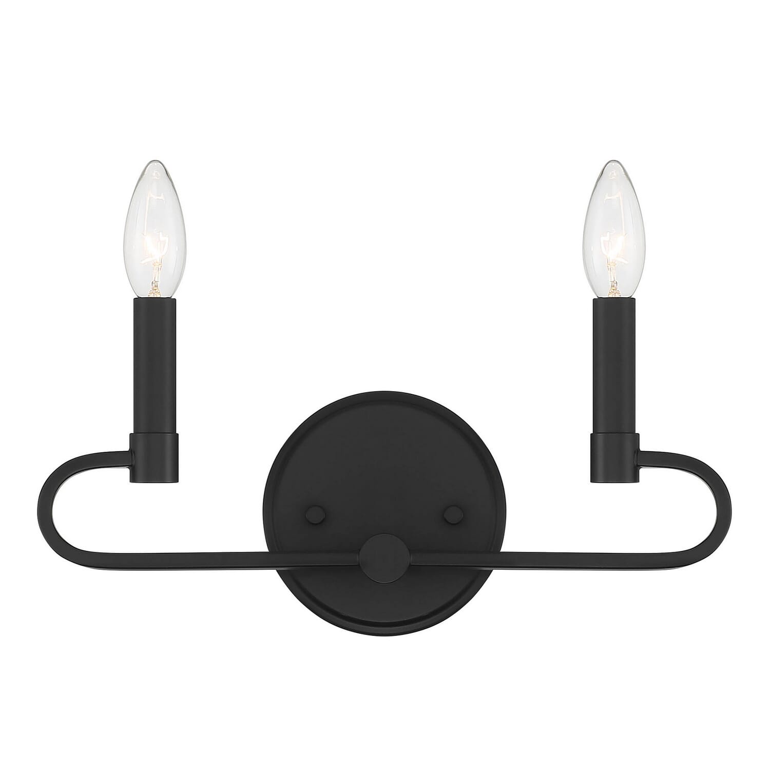 Summit 2-Light Bathroom Vanity Light in Matte Black
