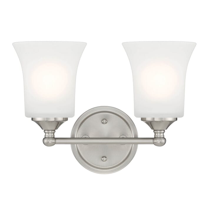 Bronson 2-Light Bathroom Vanity Light in Brushed Nickel Bronson 2-Light Bathroom Vanity Light in Brushed Nickel