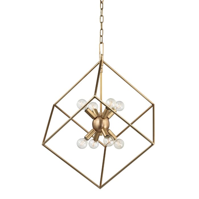 Hudson Valley Roundout 8-Light 28" Pendant Light in Aged Brass Hudson Valley Roundout 8-Light 28" Pendant Light in Aged Brass