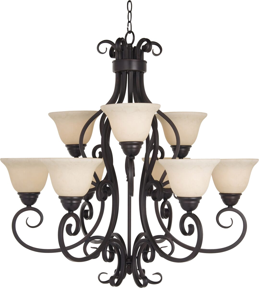 Maxim Manor 9-Light Chandelier in Oil Rubbed Bronze