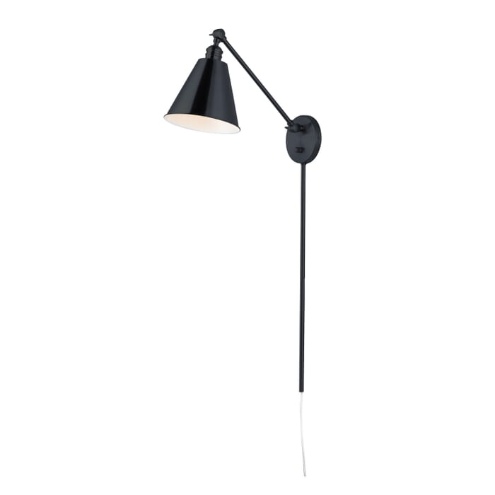 Library 1-Light Wall Sconce in Black Library 1-Light Wall Sconce in Black