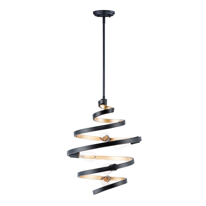 Maxim Twister 5-Light Pendant Light in Black and Gold Maxim Twister 5-Light Pendant Light in Black and Gold