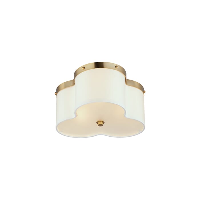 Clover 3-Light Flush Mount in Satin Brass Clover 3-Light Flush Mount in Satin Brass
