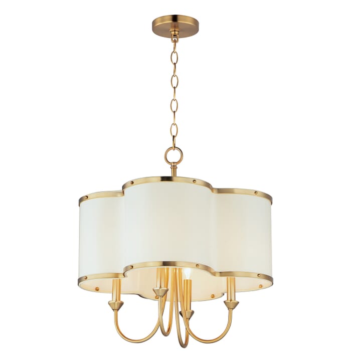 Clover 4-Light Chandelier in Satin Brass Clover 4-Light Chandelier in Satin Brass