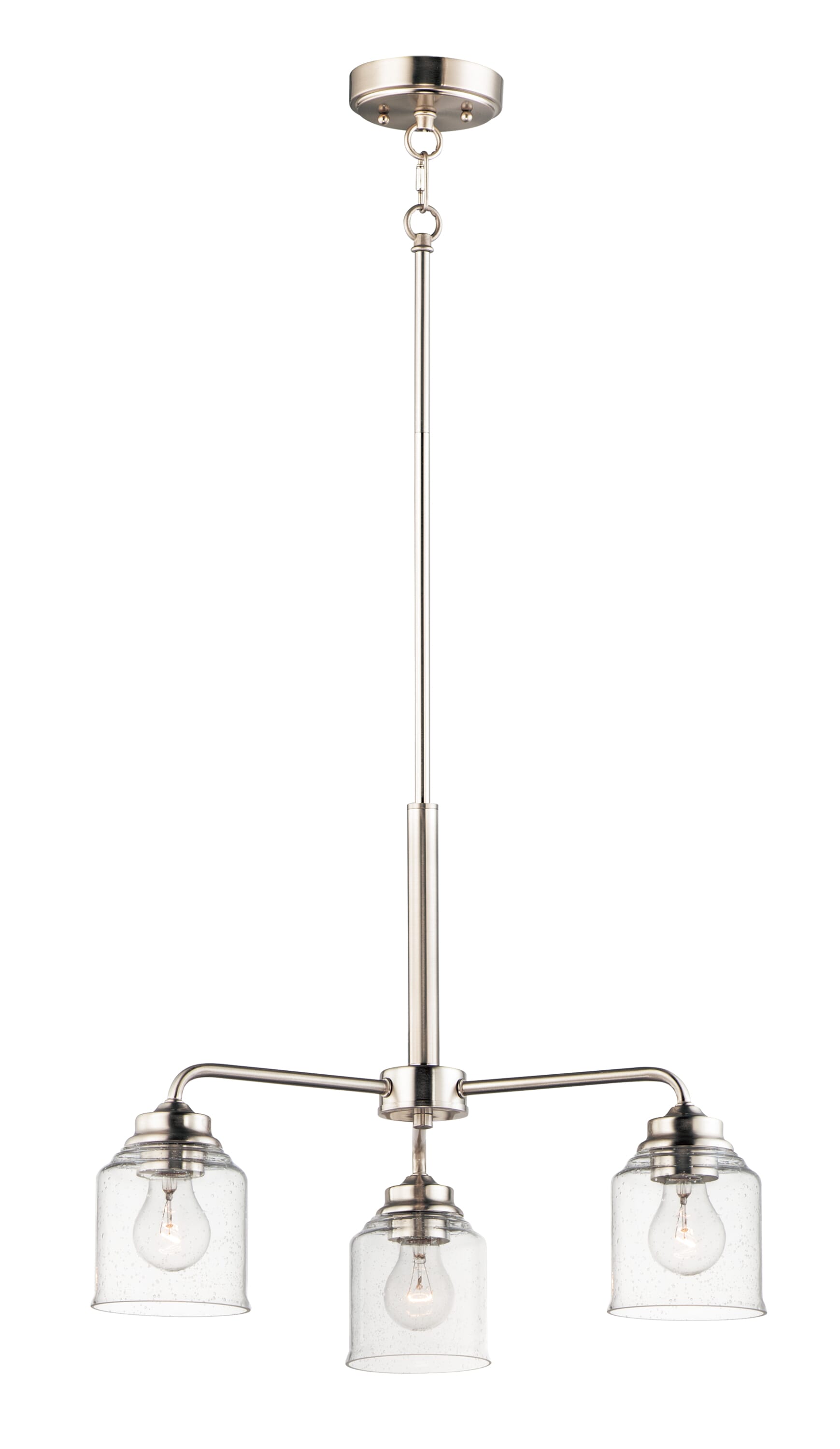 Maxim Acadia 3-Light Transitional Chandelier in Satin Nickel