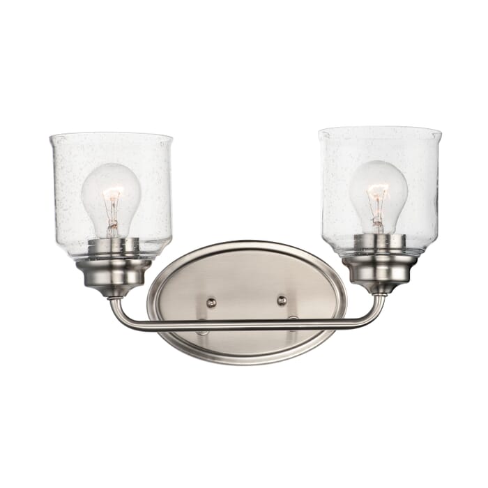 Maxim Acadia 2-Light Bathroom Vanity Light in Satin Nickel Maxim Acadia 2-Light Bathroom Vanity Light in Satin Nickel