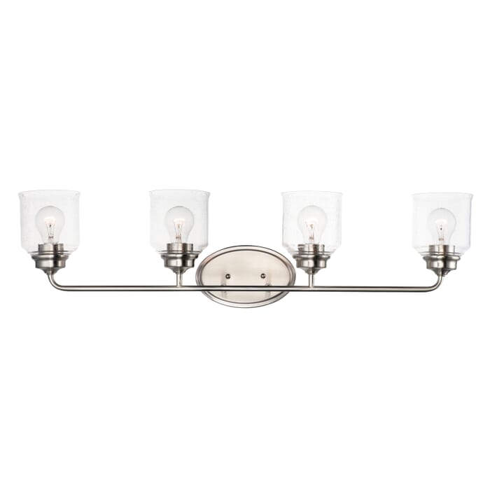 Maxim Acadia 4-Light Bathroom Vanity Light in Satin Nickel Maxim Acadia 4-Light Bathroom Vanity Light in Satin Nickel