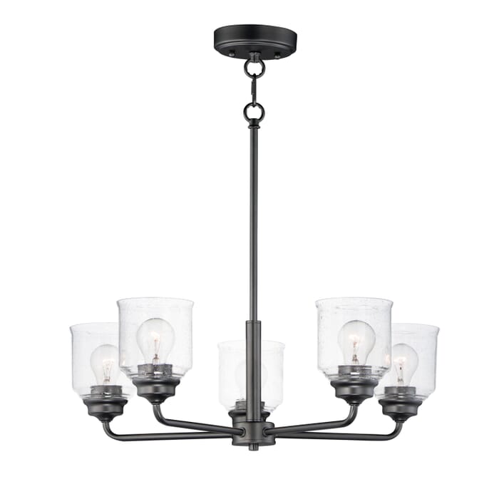 Maxim Acadia 5-Light Transitional Chandelier in Black Maxim Acadia 5-Light Transitional Chandelier in Black