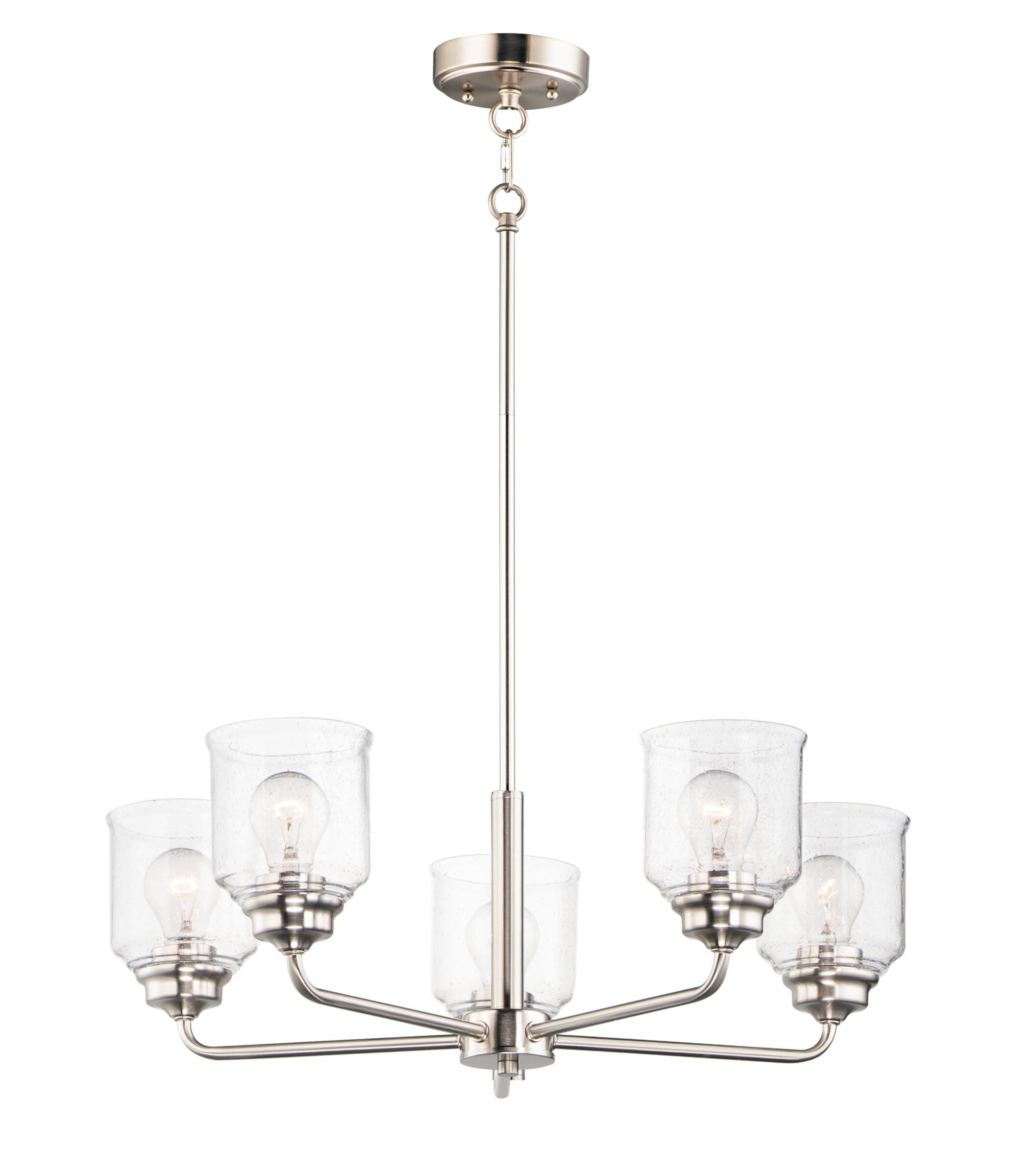 Maxim Acadia 5-Light Transitional Chandelier in Satin Nickel