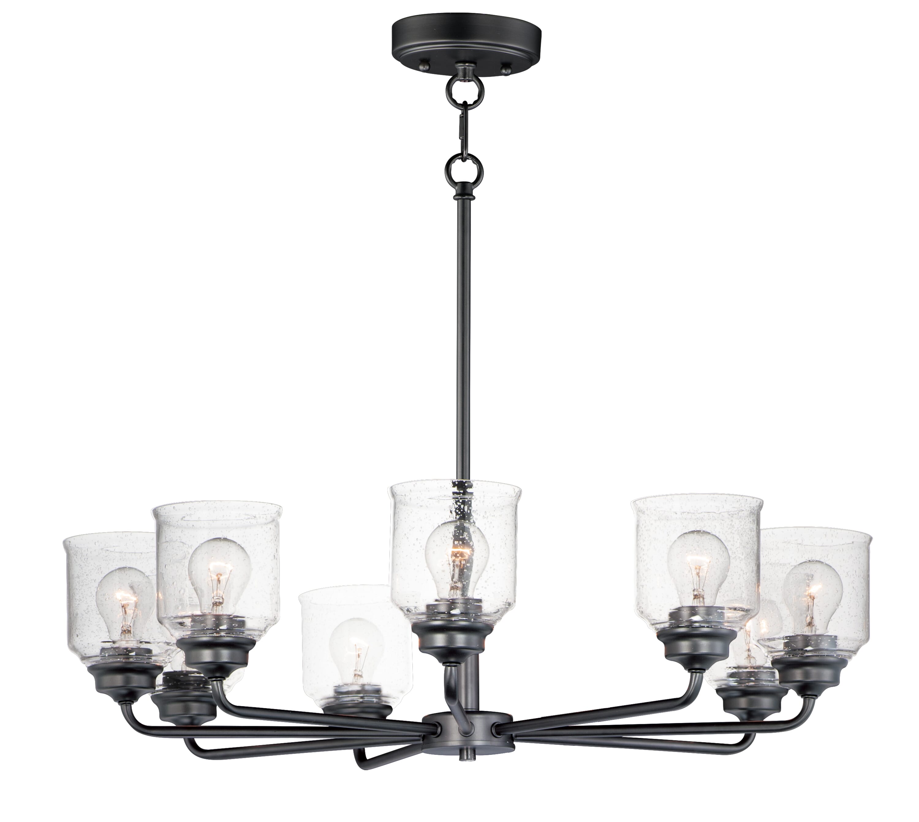 Maxim Acadia 8-Light Transitional Chandelier in Black - 12268CDBK