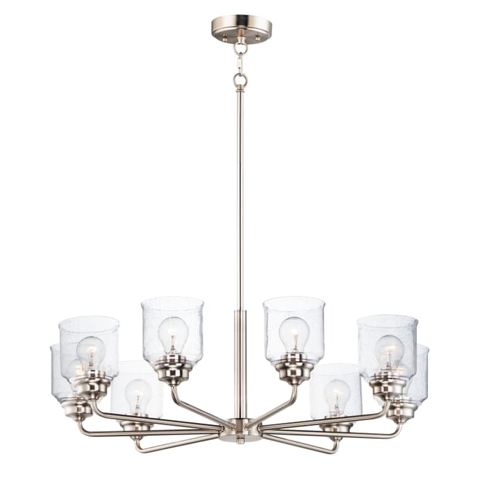 Maxim Acadia 8-Light Transitional Chandelier in Satin Nickel Maxim Acadia 8-Light Transitional Chandelier in Satin Nickel