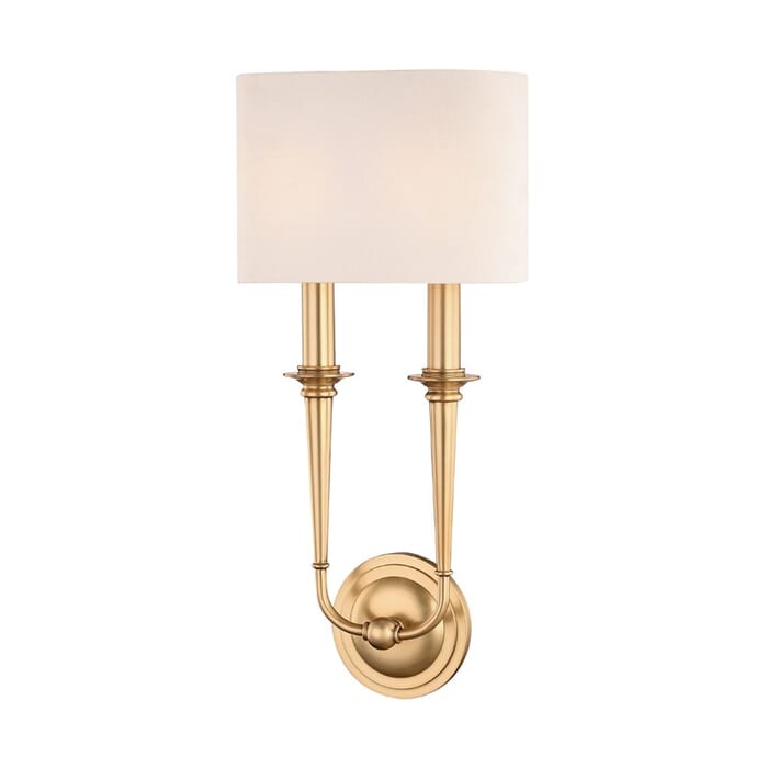 Hudson Valley Lourdes 2-Light 19" Wall Sconce in Aged Brass Hudson Valley Lourdes 2-Light 19" Wall Sconce in Aged Brass
