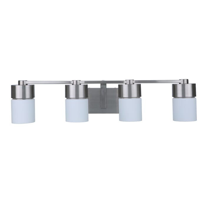 Craftmade District 4-Light Bathroom Vanity Light in Brushed Polished Nickel Craftmade District 4-Light Bathroom Vanity Light in Brushed Polished Nickel