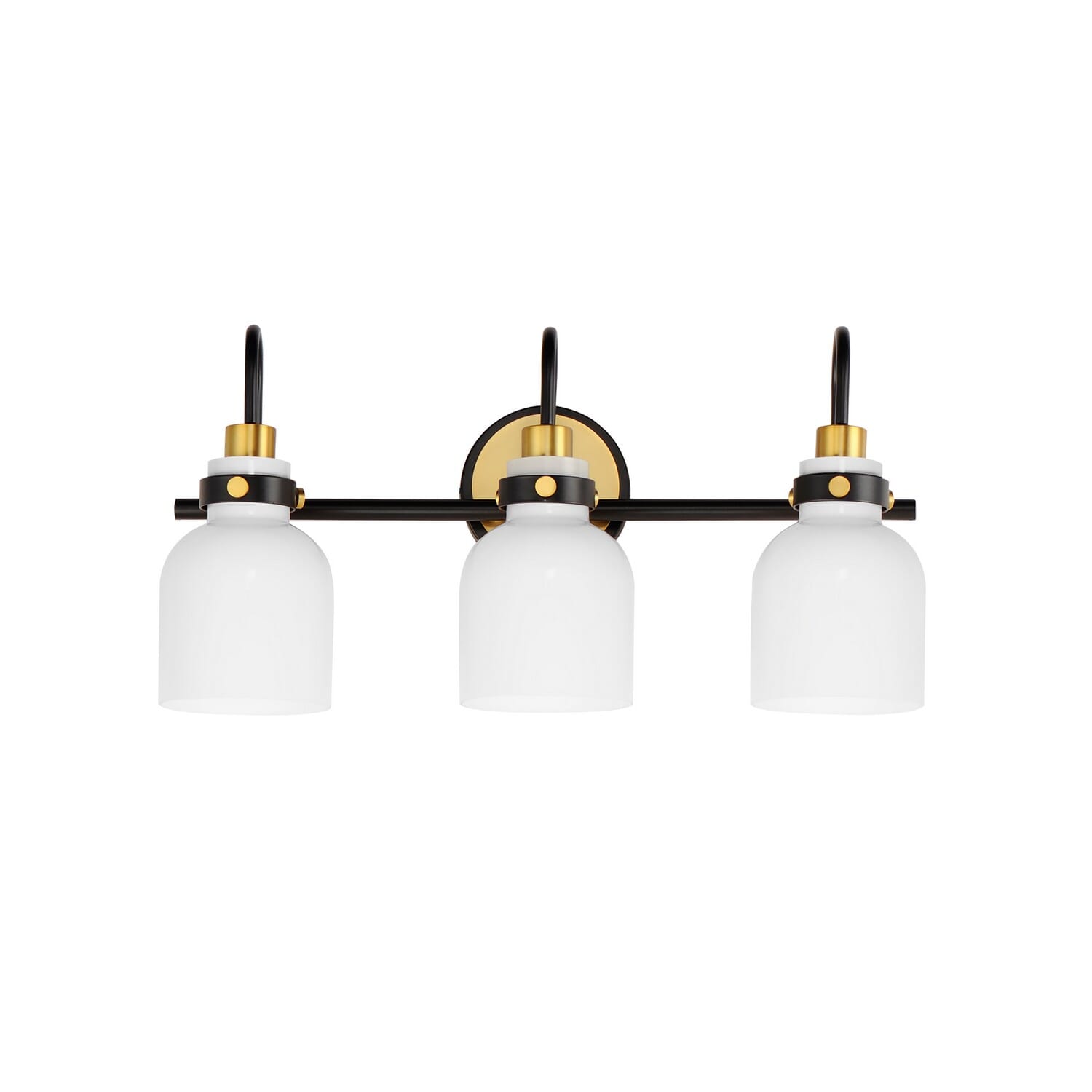 Satin Brass Three Light Bath Vanity from the Milk Collection