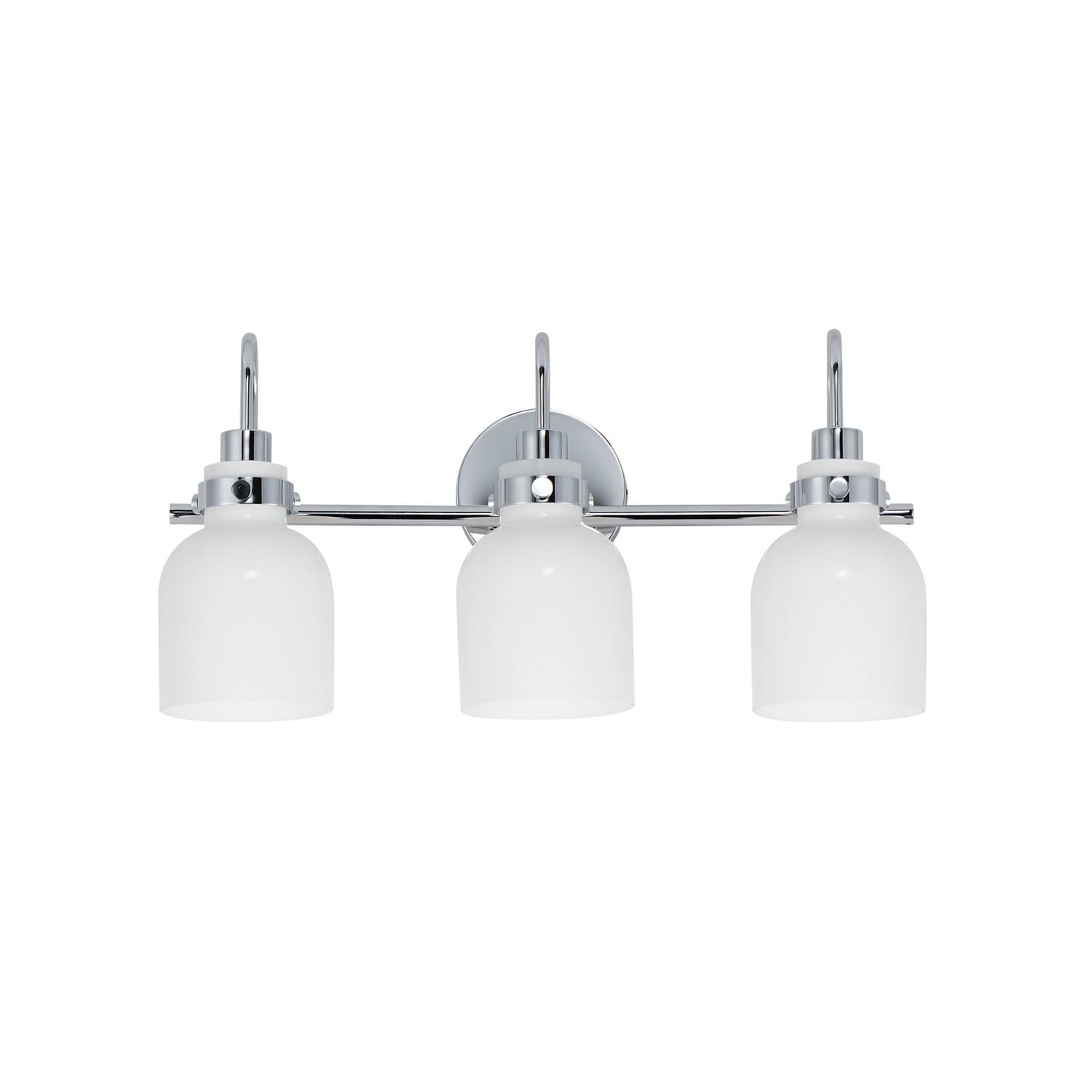 Polished Chrome Three Light Bath Vanity from the Milk Collection
