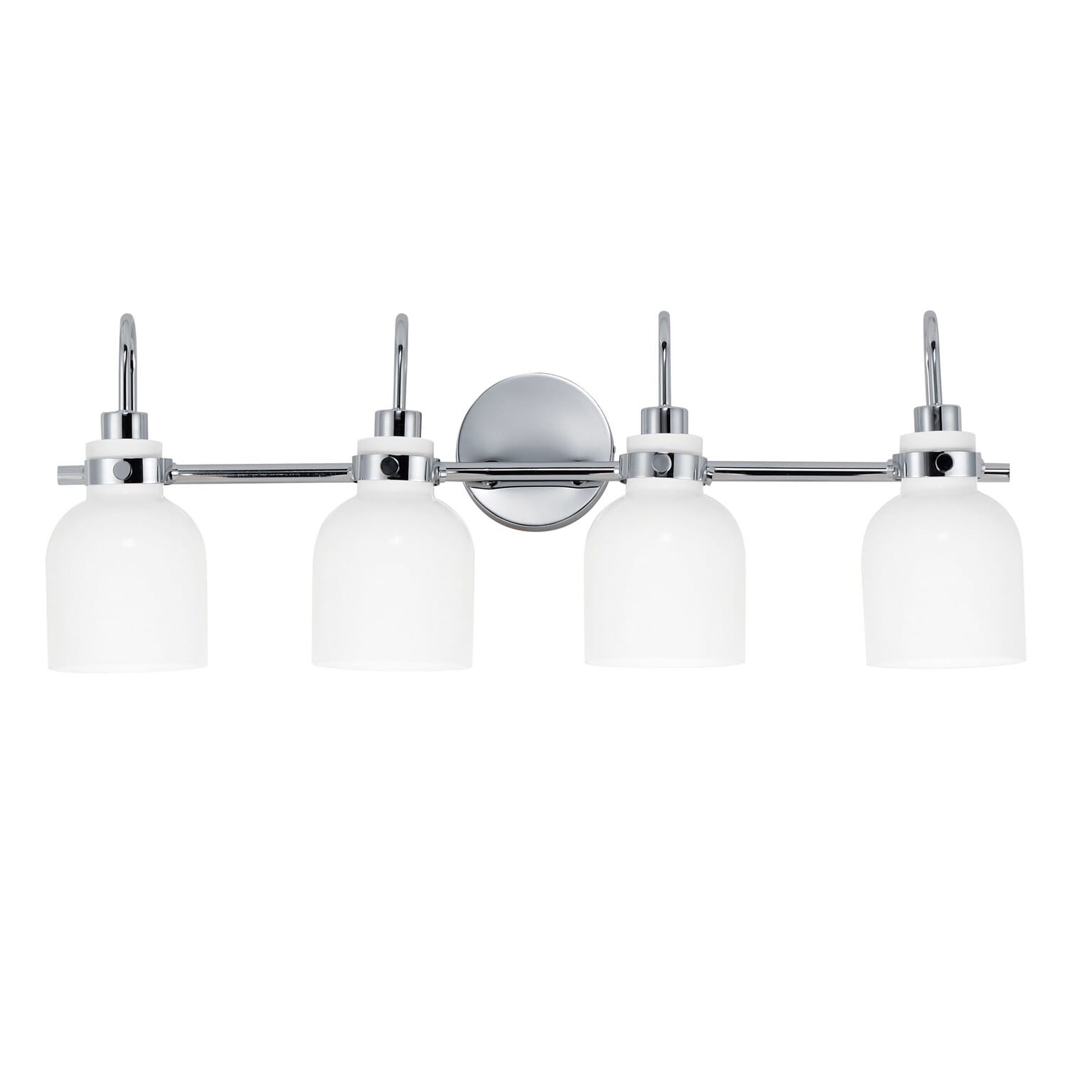 Polished Chrome Four Light Bath Vanity from the Milk Collection