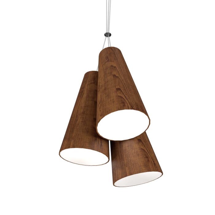 Conical 3-Light Pendant in Imbuia Conical 3-Light Pendant in Imbuia