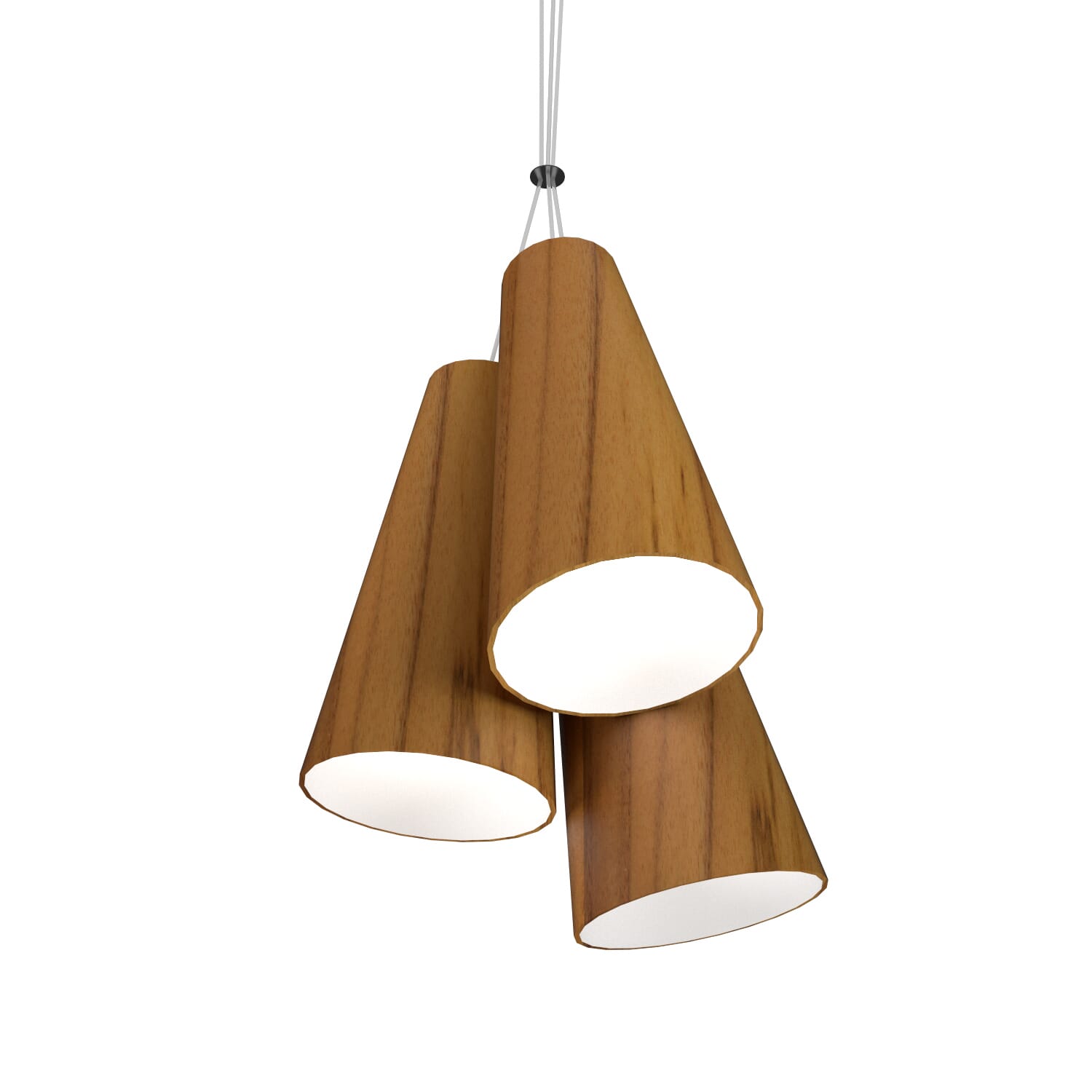 Conical 3-Light Pendant in Teak