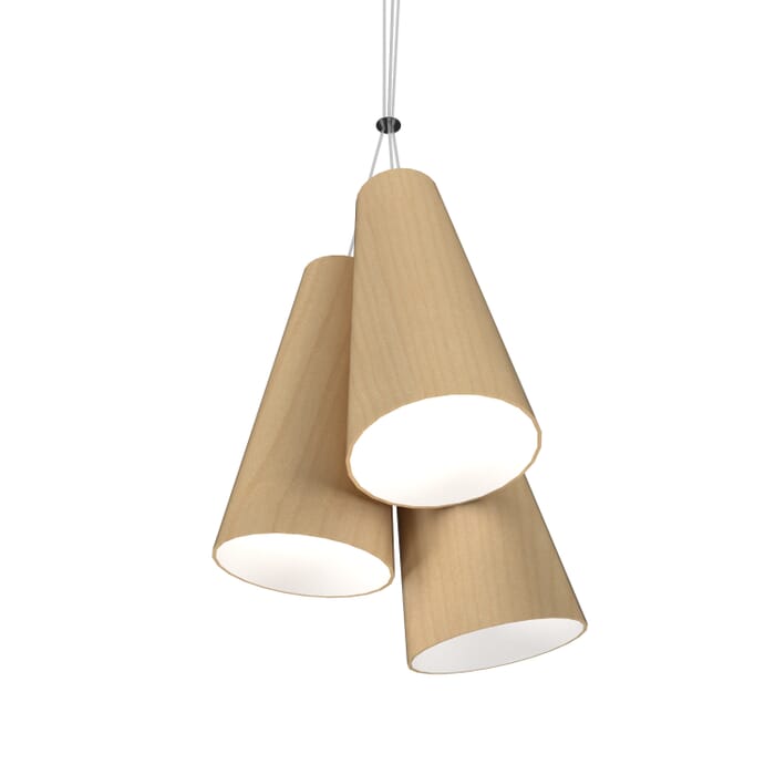 Conical 3-Light Pendant in Maple Conical 3-Light Pendant in Maple
