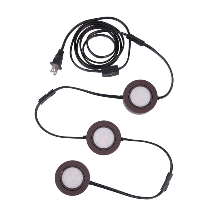 Under Cabinet Puck 3-Light LED Under Cabinet Puck in Bronze Under Cabinet Puck 3-Light LED Under Cabinet Puck in Bronze