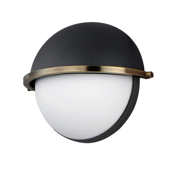 Duke 1-Light Wall Sconce in Black with Weathered Brass Duke 1-Light Wall Sconce in Black with Weathered Brass