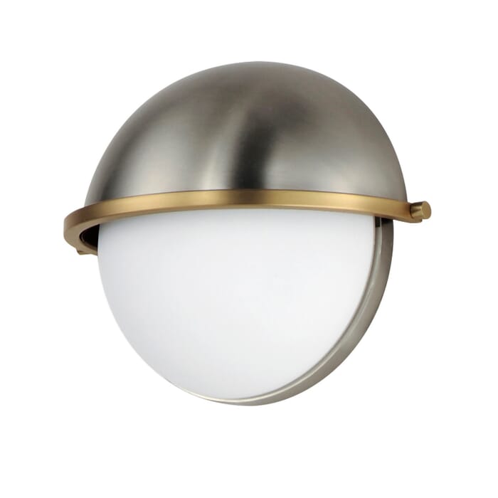 Duke 1-Light Wall Sconce in Satin Nickel with Satin Brass Duke 1-Light Wall Sconce in Satin Nickel with Satin Brass