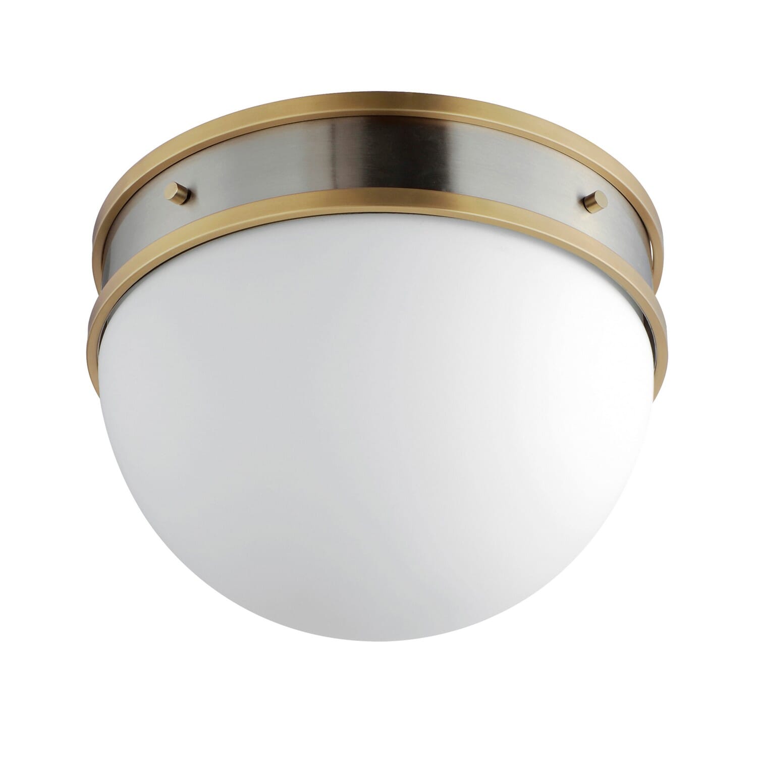 Duke 1-Light Flush Mount in Satin Nickel with Satin Brass