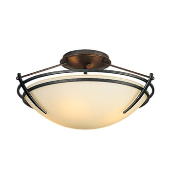 Hubbardton Forge 16" 2-Light Presidio Tryne Small Ceiling Light in Natural Iron