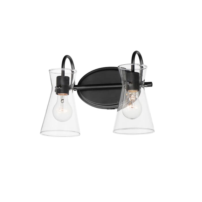 Ava 2-Light Bathroom Vanity Light in Black Ava 2-Light Bathroom Vanity Light in Black