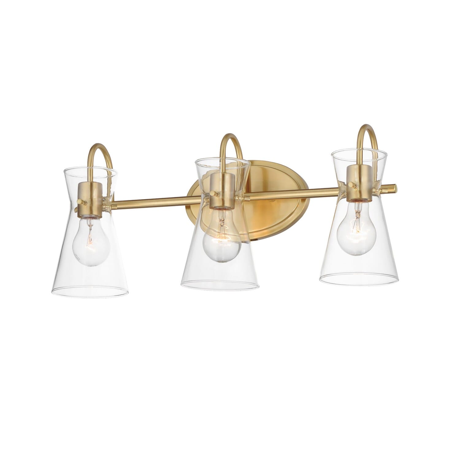 Ava 3-Light Bathroom Vanity Light in Natural Aged Brass