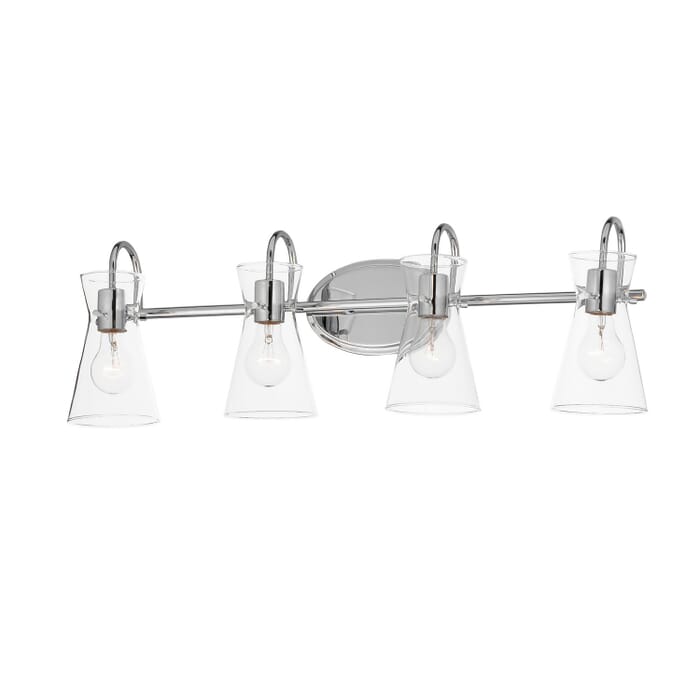 Ava 4-Light Bathroom Vanity Light in Polished Chrome Ava 4-Light Bathroom Vanity Light in Polished Chrome