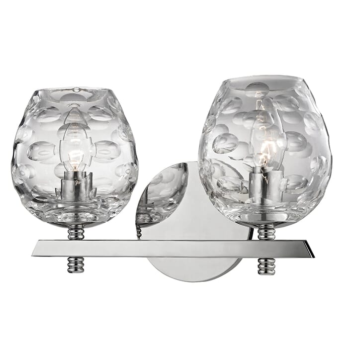Hudson Valley Burns 2-Light 12" Bathroom Vanity Light in Polished Nickel Hudson Valley Burns 2-Light 12" Bathroom Vanity Light in Polished Nickel