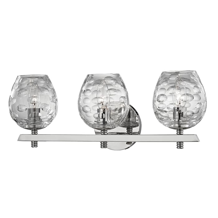 Hudson Valley Burns 3-Light 19" Bathroom Vanity Light in Polished Nickel Hudson Valley Burns 3-Light 19" Bathroom Vanity Light in Polished Nickel