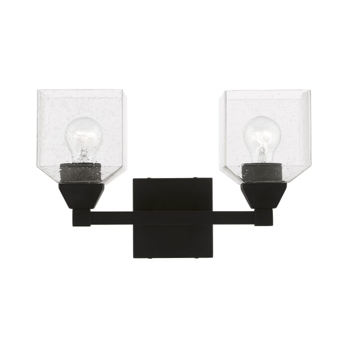 Aragon 2-Light Bathroom Vanity Sconce in Black Aragon 2-Light Bathroom Vanity Sconce in Black