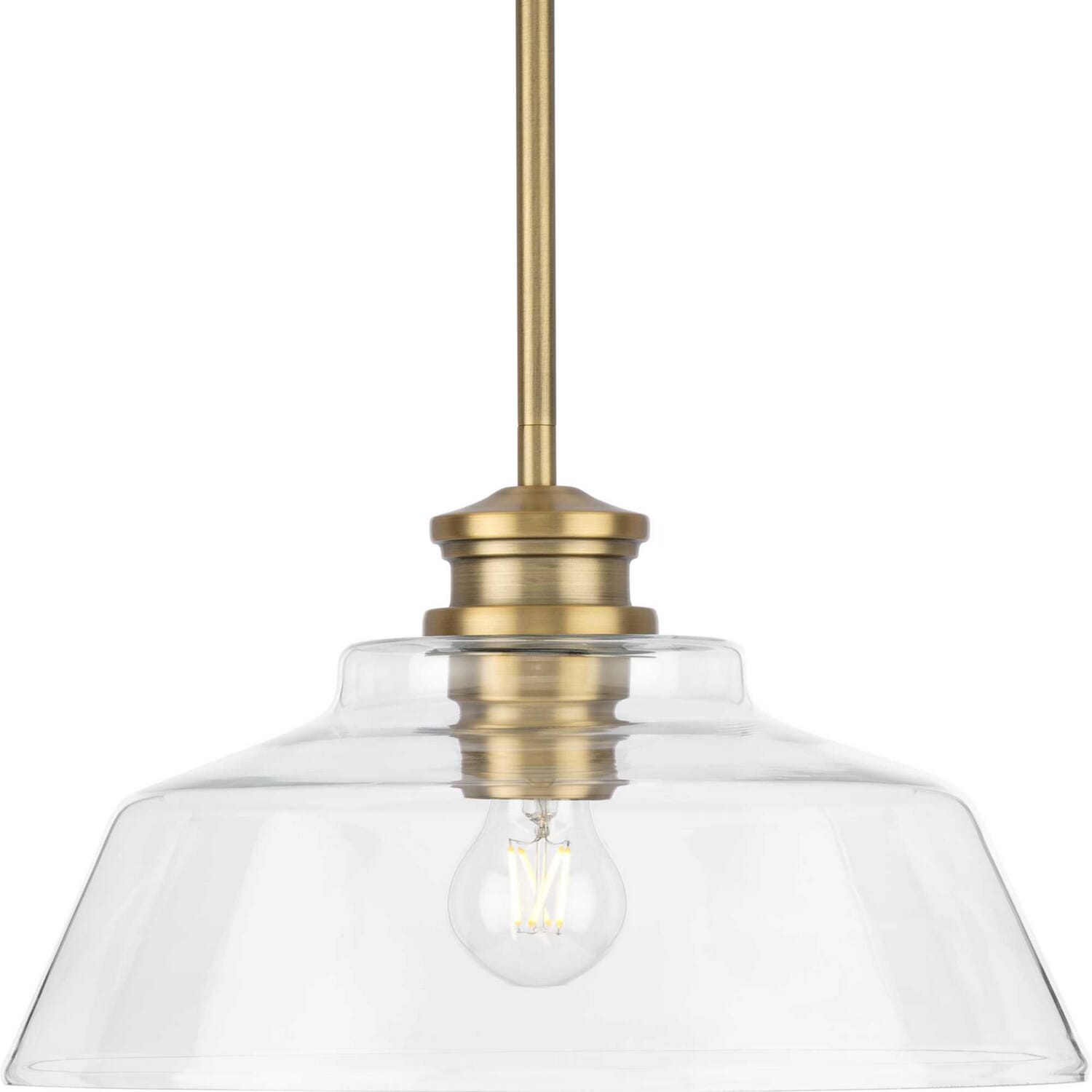 Vintage Brass One Light Pendant from the Singleton Collection