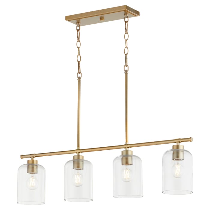 Four Light Linear Chandelier by Quorum Four Light Linear Chandelier by Quorum