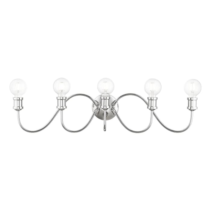 Lansdale 5-Light Bathroom Vanity Sconce in Polished Chrome Lansdale 5-Light Bathroom Vanity Sconce in Polished Chrome