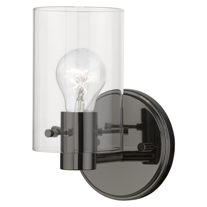 Munich 1-Light Wall Sconce in Black Chrome Munich 1-Light Wall Sconce in Black Chrome