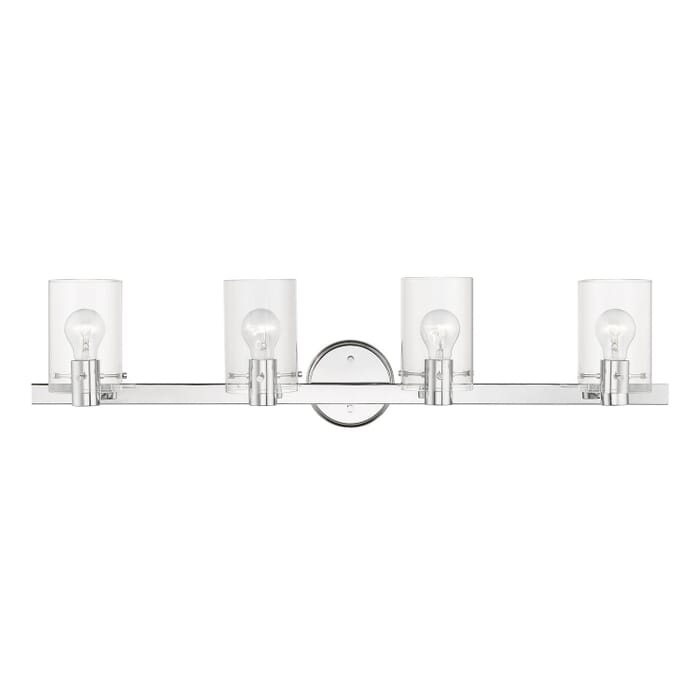 Munich 4-Light Bathroom Vanity Sconce in Polished Chrome Munich 4-Light Bathroom Vanity Sconce in Polished Chrome