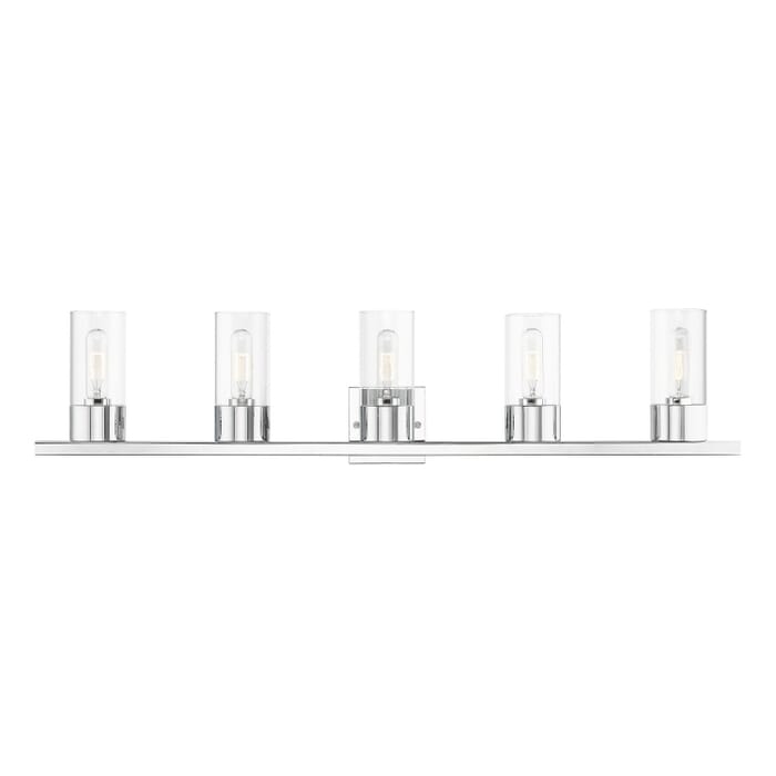 Carson 5-Light Bathroom Vanity Sconce in Polished Chrome Carson 5-Light Bathroom Vanity Sconce in Polished Chrome