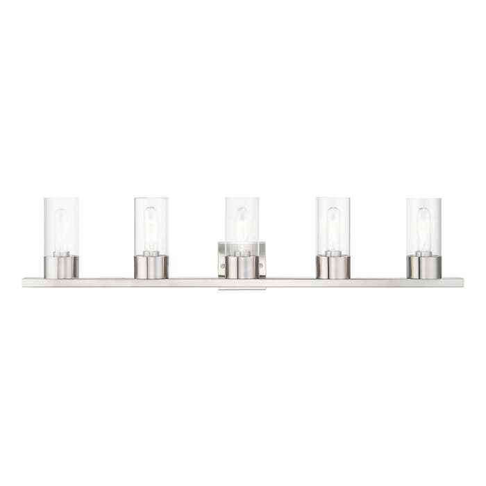 Carson 5-Light Bathroom Vanity Sconce in Brushed Nickel Carson 5-Light Bathroom Vanity Sconce in Brushed Nickel