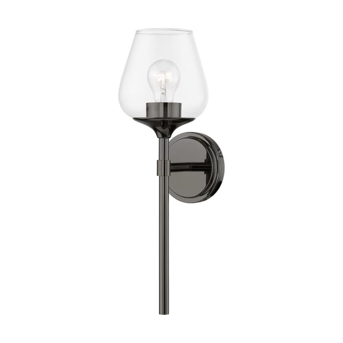 Willow 1-Light Bathroom Vanity Sconce in Black Chrome Willow 1-Light Bathroom Vanity Sconce in Black Chrome
