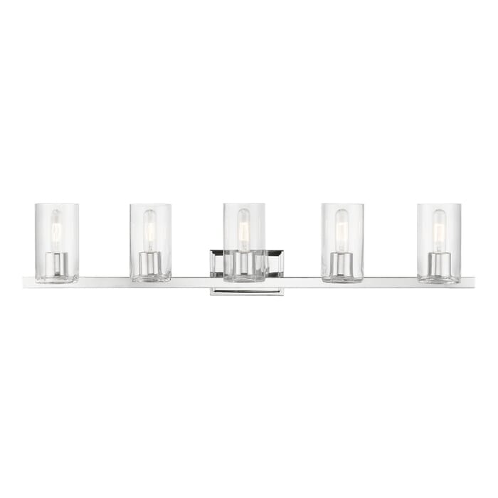 Clarion 5-Light Bathroom Vanity Sconce in Polished Chrome Clarion 5-Light Bathroom Vanity Sconce in Polished Chrome