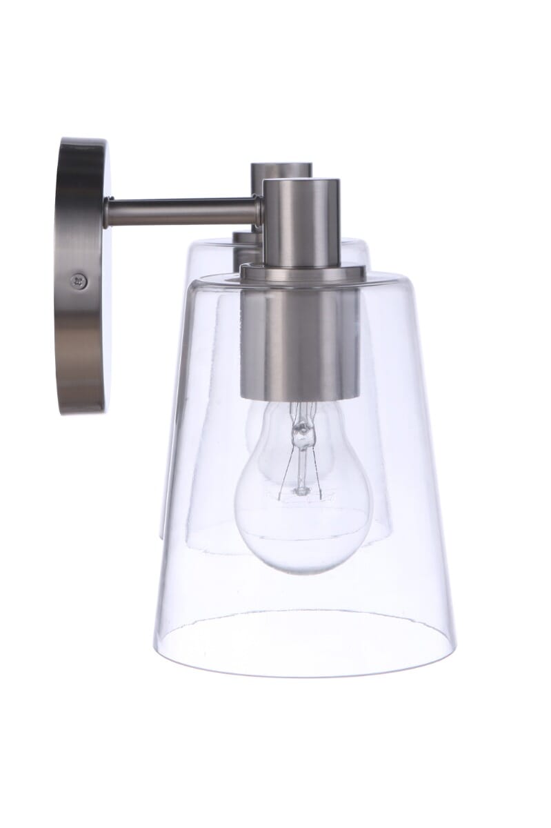 Craftmade Emilio 2-Light Bathroom Vanity Light in Brushed Polished Nickel